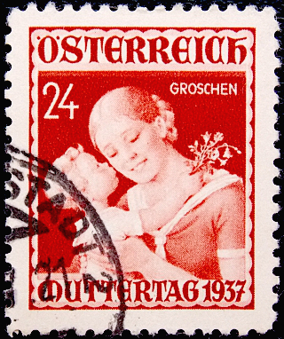 Австрия 1937 год . Мать и Дитя . 24 gr . Каталог 1,80 €